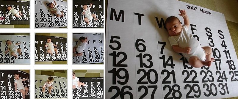 A jumbo calendar for newborn photo ideas