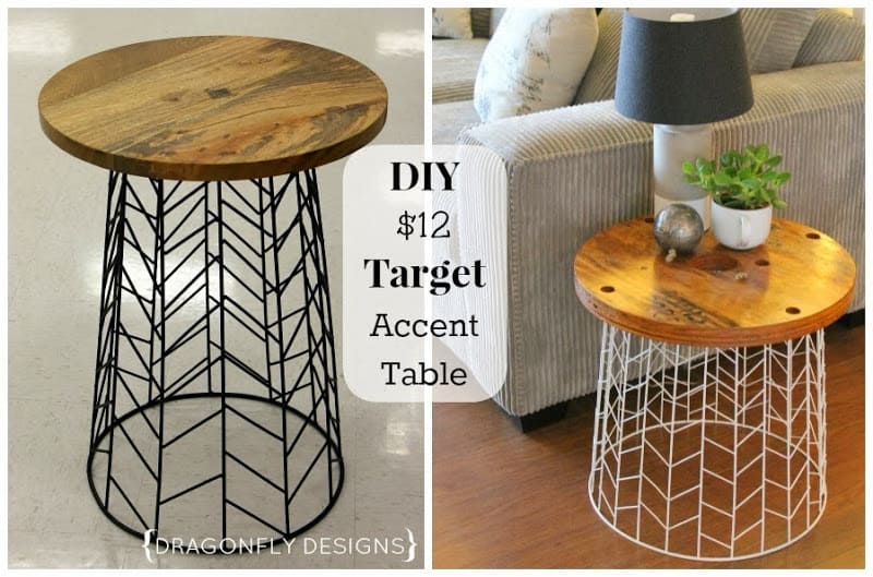 Wood and upside down basket side table 15 Best DIY Side Tables and End Tables